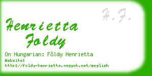 henrietta foldy business card